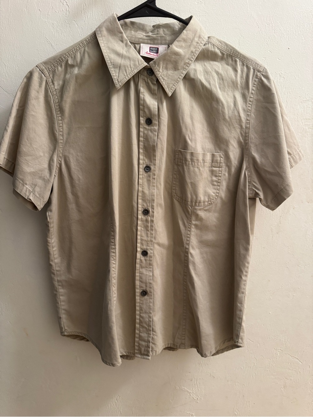 Faded Glory Khaki Utility Button-Down Shirt